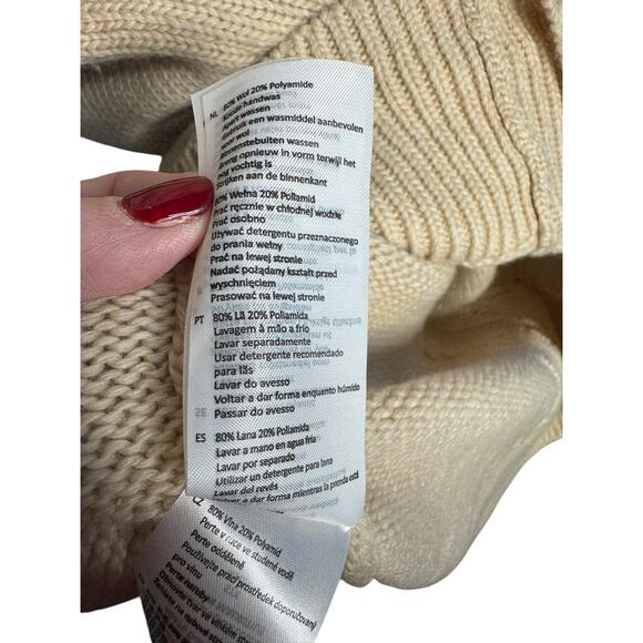 Barbour NWT Elisha Long Dleeve Wool Blend Sweater Dress in White Pepper Size 12 - Picture 14 of 15